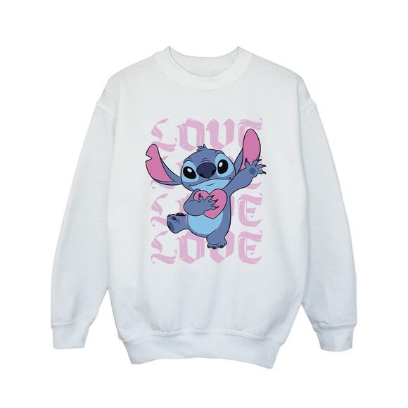 Lilo & Stitch Girls Valentine Love Sweatshirt / White